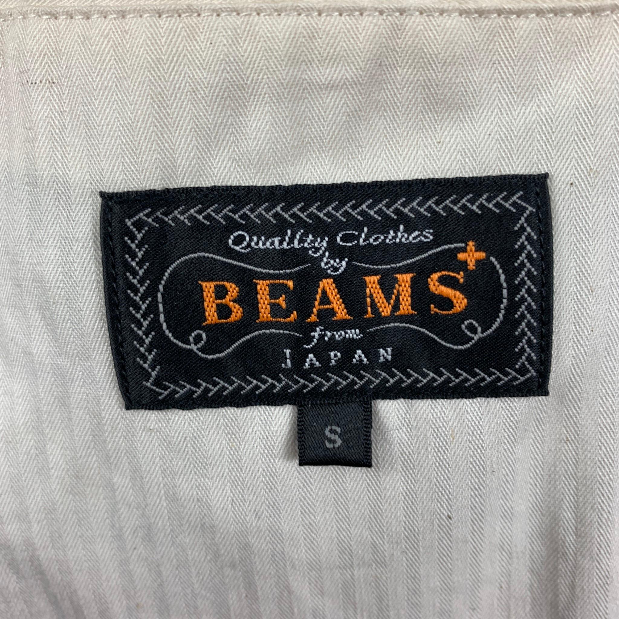 BEAMS PLUS x Harris Tweed Size S Grey Patchwork Wool Hidden Placket Coat 3