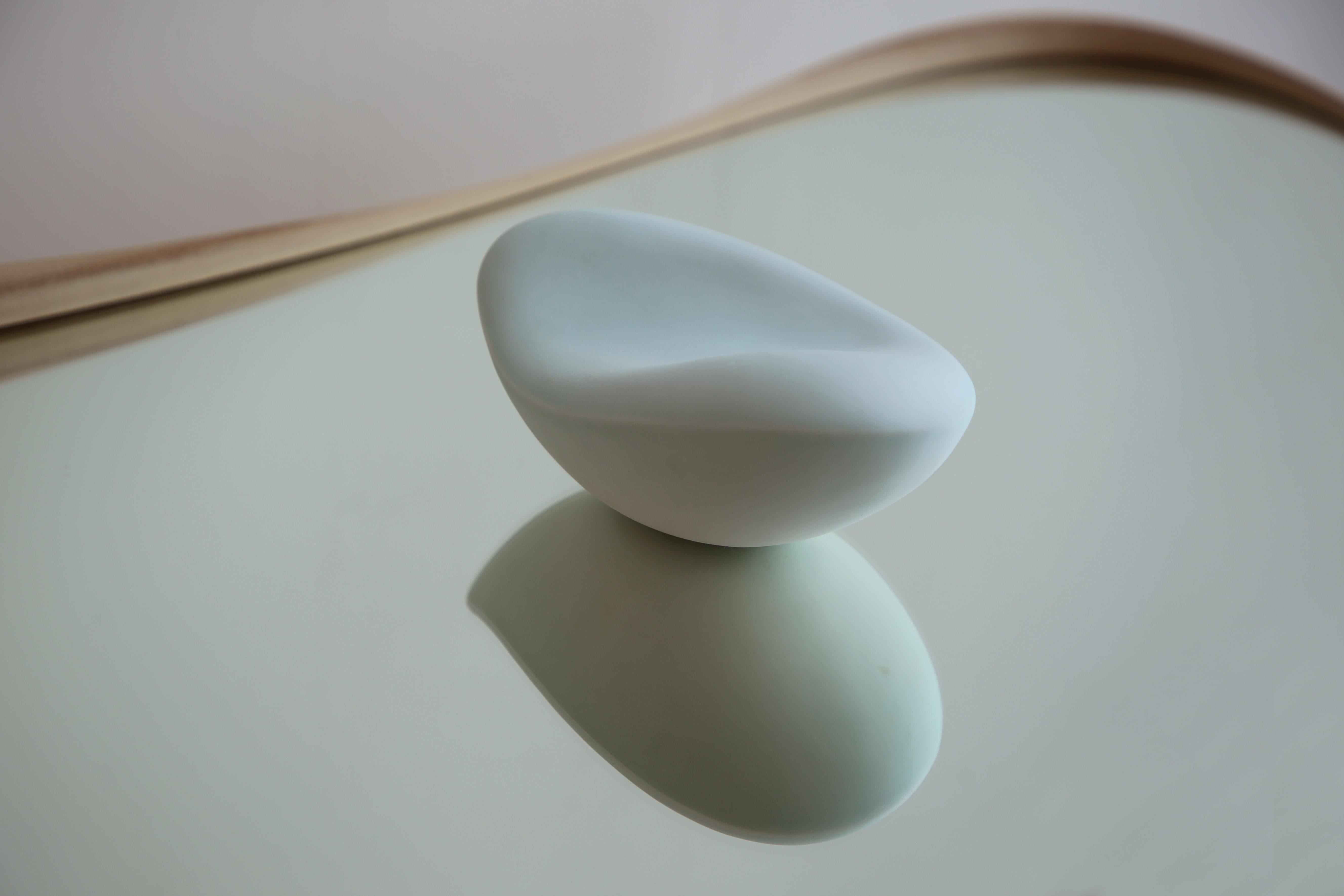 'Bean' - Organic Table Sculpture in Ceramic, Korean Celadon For Sale 1