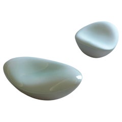 'Bean' by Soo Joo - Abstract Table Sculpture in Ceramic and Korean Celadon