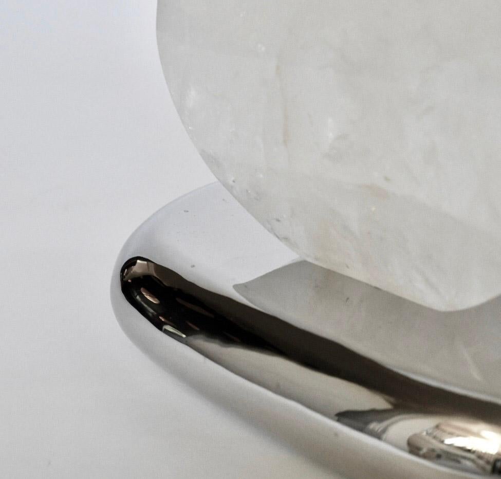 Bean Rock Crystal Quartz Lamps by Phoenix In Excellent Condition For Sale In New York, NY