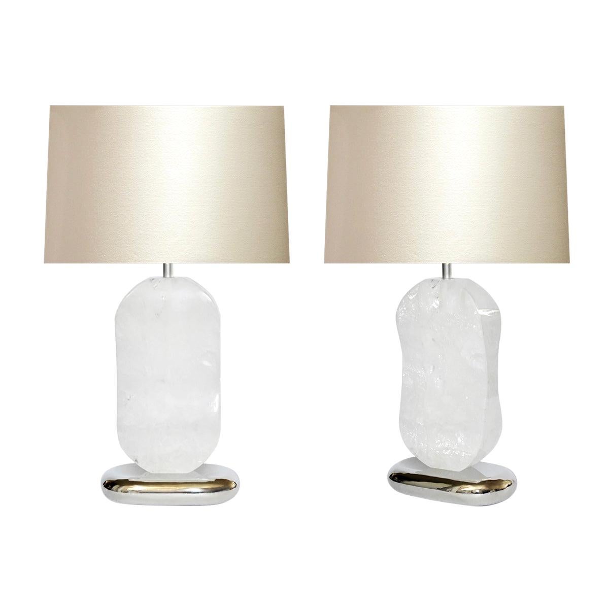 Bean Rock Crystal Quartz Lamps by Phoenix