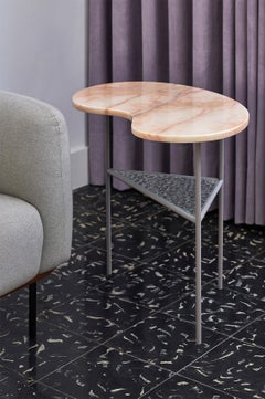 Bean Shaped Pink Portuguese Natural Stone Marble Coffee Side Table