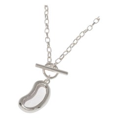 Bean Toggle Necklace in 925 Sterling Silver & Clear Air Stone by CLED