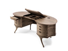 Bureau en bois de noix de béton de Roberto Lazzeroni pour Ceccotti Collezioni