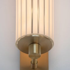 BEACON S4 Wall Sconce  - Clear Scalloped Glass - Satin Brass
