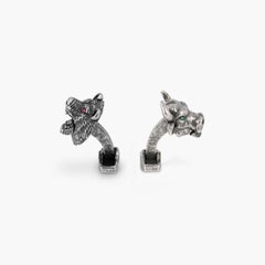 Bear and Bull Mechanical Cufflinks with Swarovski Elements