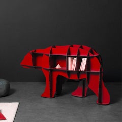 Bibliothèque ours rouge JUNIOR