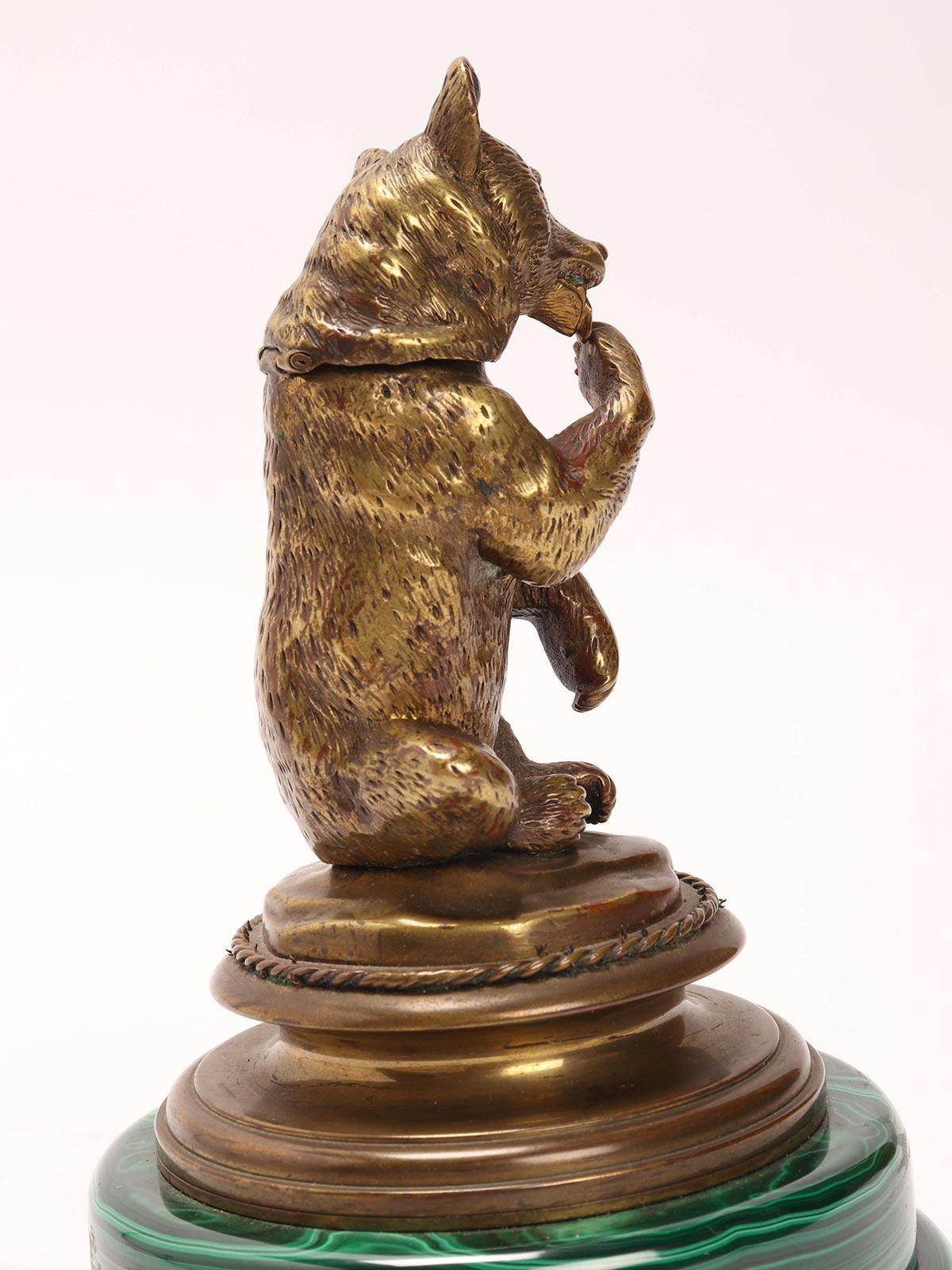 Bear Bronze Inkwell, Russia 1880 In Excellent Condition In Milan, IT