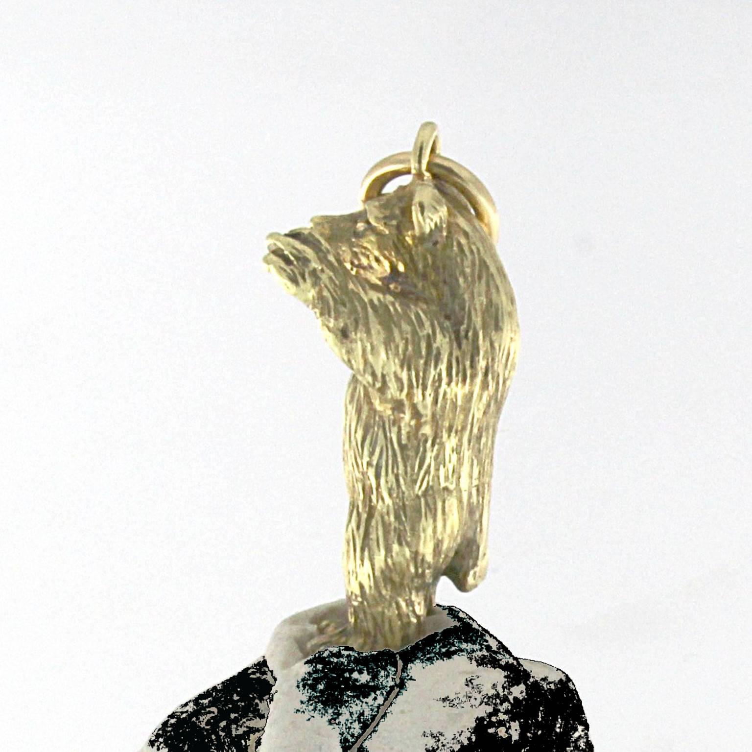 Bear Charm 18 Karat Yellow Gold In New Condition In Milano, Lombardia