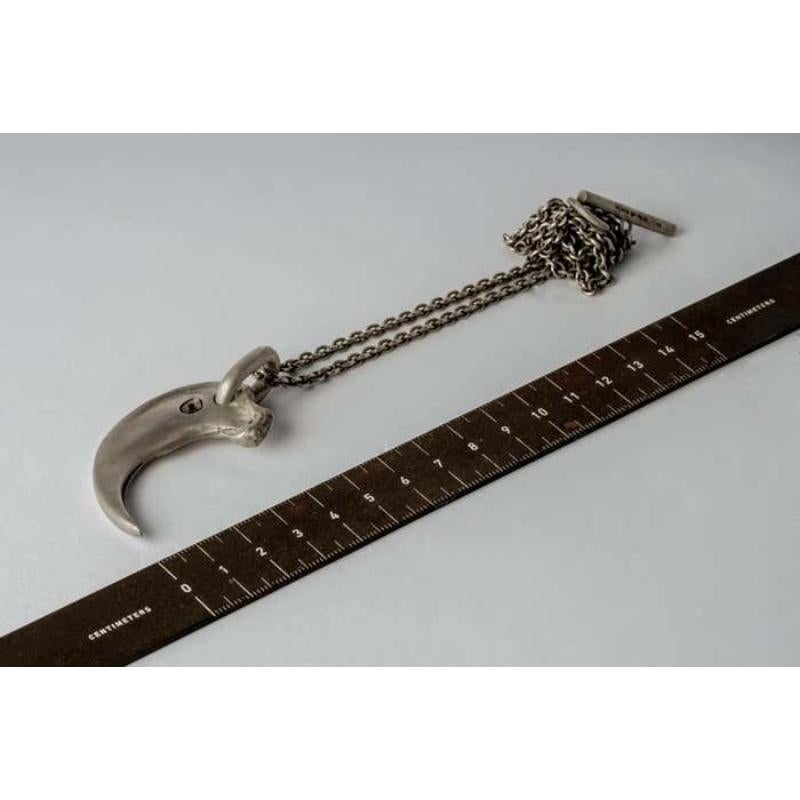 Women's or Men's Bear Claw Necklace Redux (0.4 CT, CHUNKY Diamond Slab, DA+DIA) For Sale
