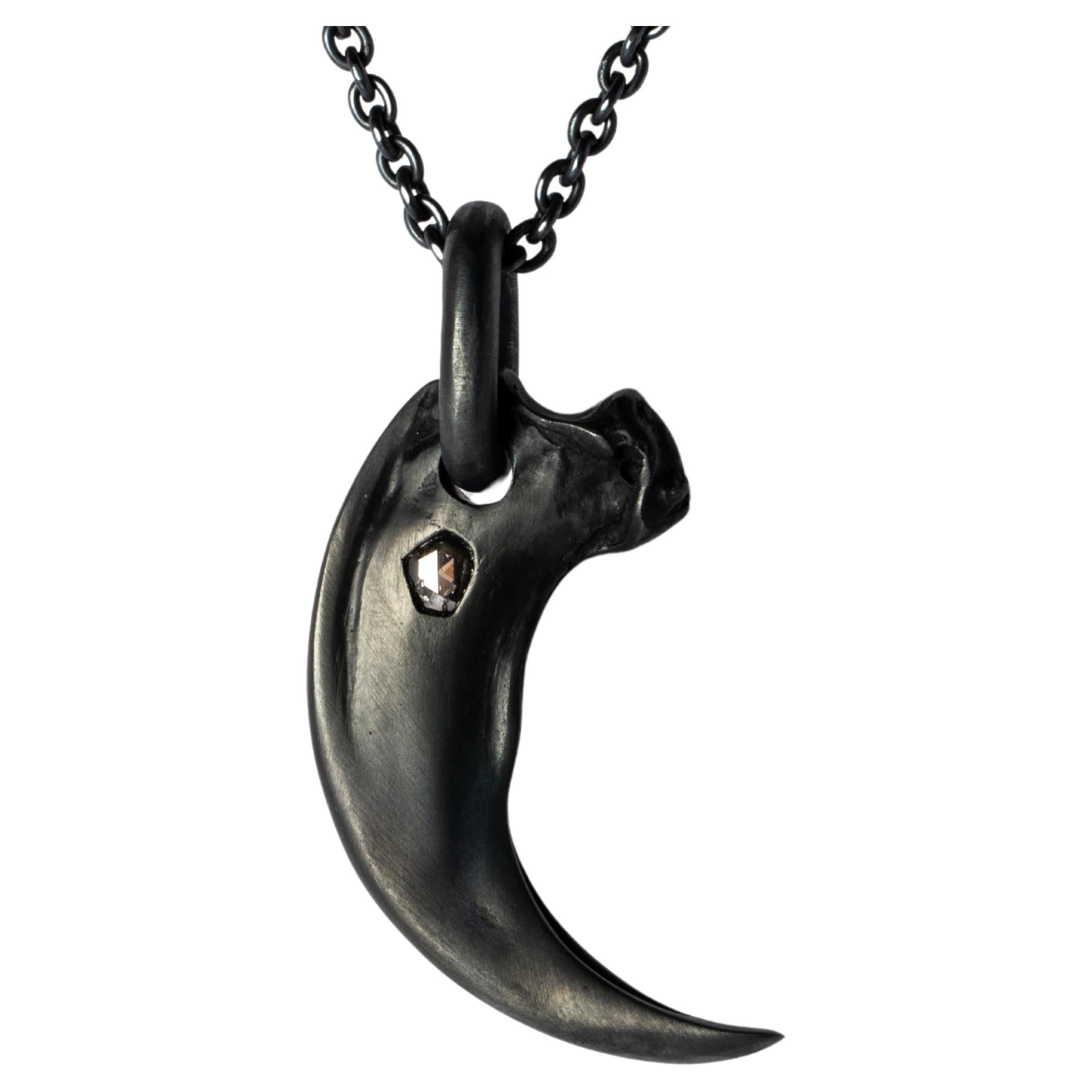 Bear Claw Necklace Redux (0.4 CT, Chunky Diamond Slab, KA+DIA) For Sale
