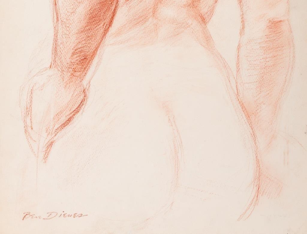 'Bear Dienes Study of Nude Figure, Pastel In Good Condition For Sale In New York, NY
