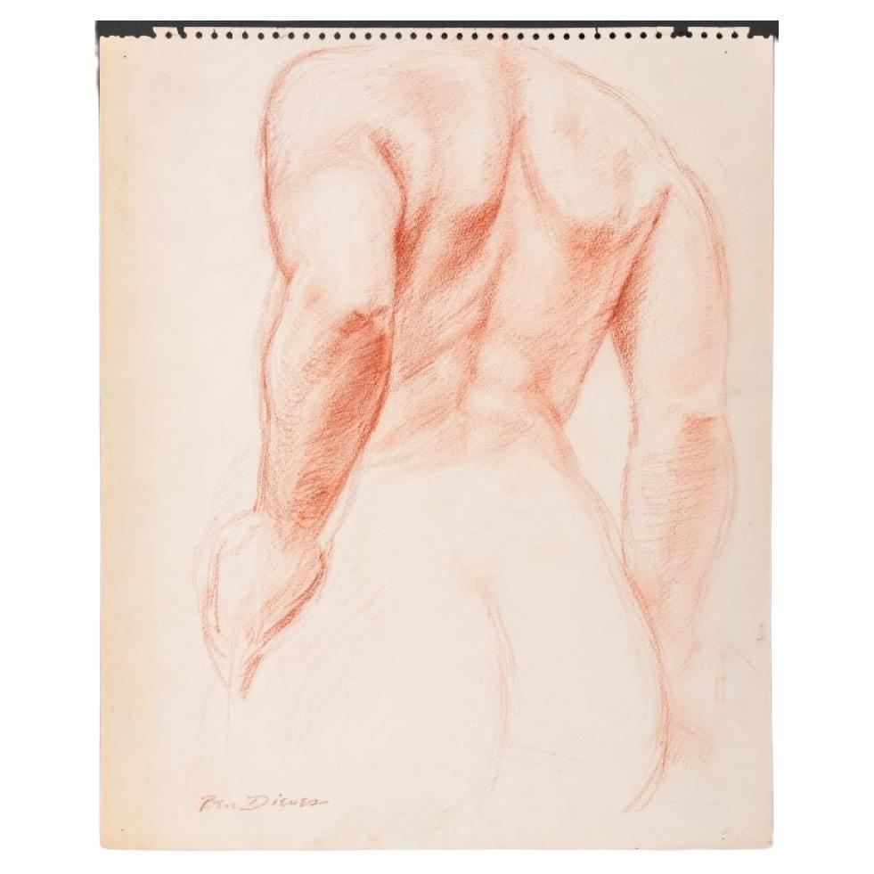 'Bear Dienes Study of Nude Figure, Pastel