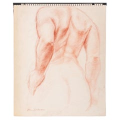 Vintage 'Bear Dienes Study of Nude Figure, Pastel