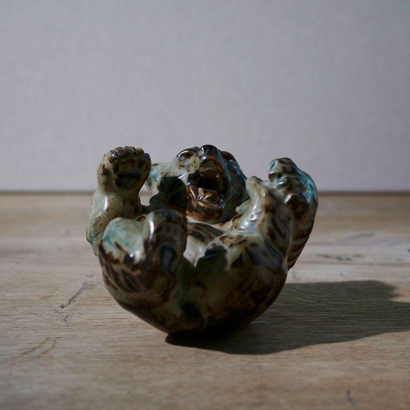 Milieu du XXe siècle Figure d'ours en céramique de Knud Kyhn en vente
