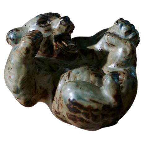 Bear Figure in Ceramic by Knud Kyhn For Sale
