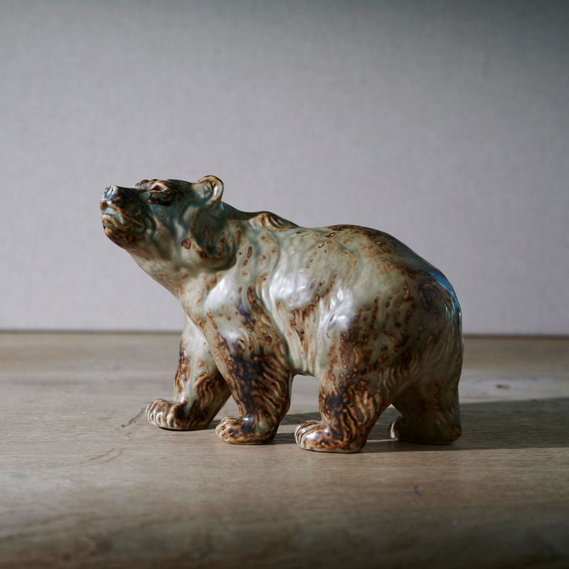 Figure d'ours en céramique, conçue par Knud Kyhn