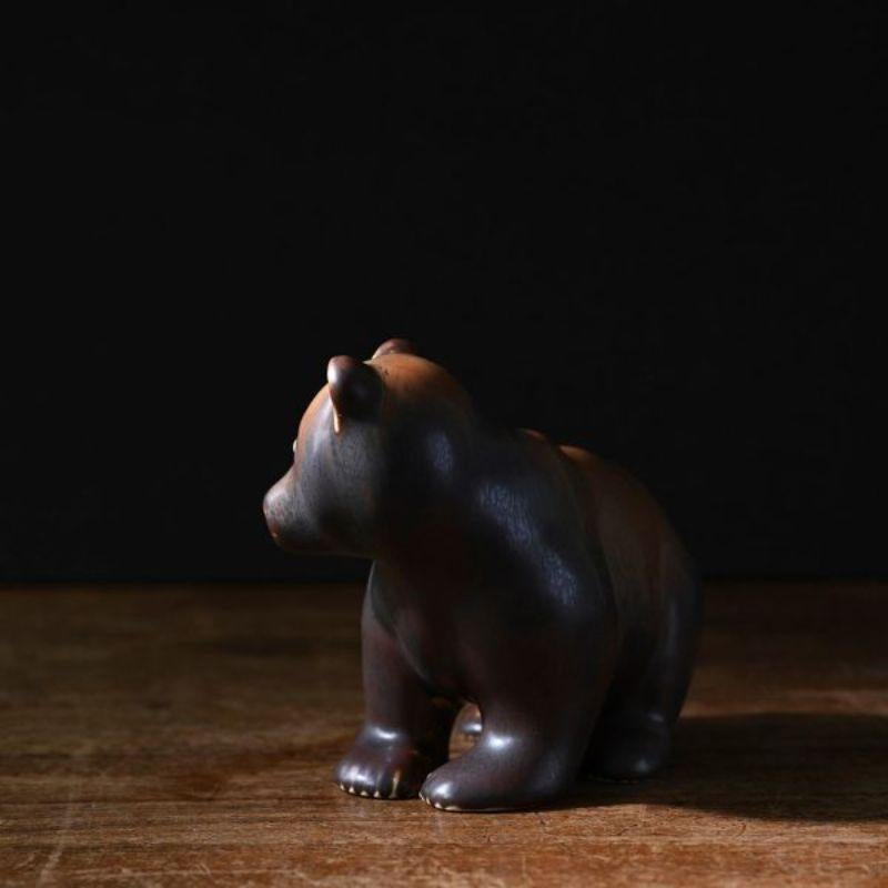 Bear Figurine in Ceramic by Gunnar Nylund In Excellent Condition For Sale In Berlin, BE