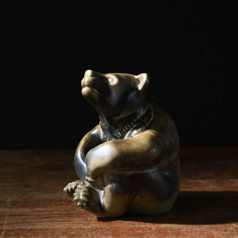 Mid-20th Century Bear Figurine in Ceramic by Gunnar Nylund