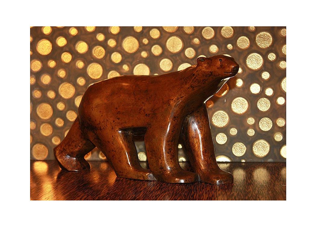 bronze bear sculpture