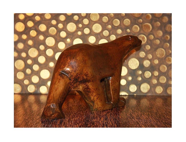 Bear in Bronze Sculpture 1955/1960 In Good Condition For Sale In Encino, CA