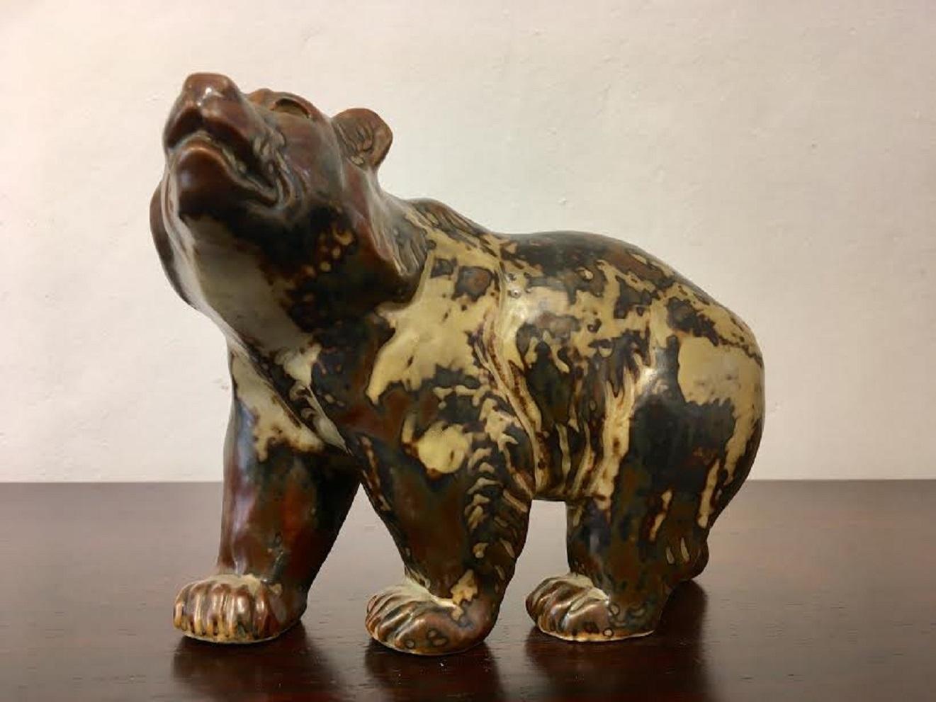 Bear in ceramic by Knud Kyhn, 1950.