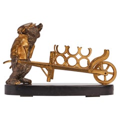 Antique Bear Inkwell and Fountain Pen Holder, Russia, 1880