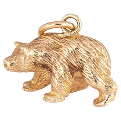 Bear Pendant Charm Vintage 14k Yellow Gold Estate Fine Animal Jewelry Solid