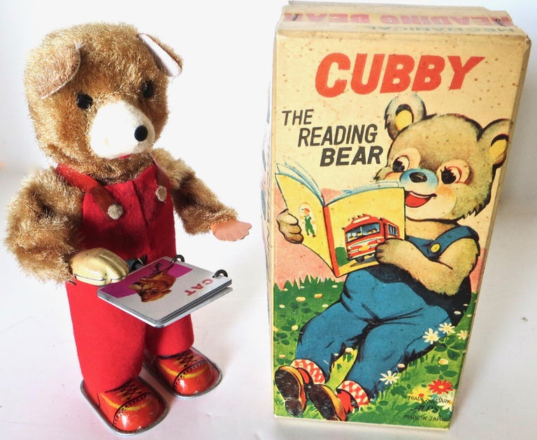 Reading Bear本を読むクマ・50'sヴィンテージ・ブリキ玩具・おもちゃ Reading Bear】本を読むクマ・50'sヴィンテージ・ドール・人形
