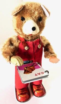 "Bear Reading A Book" Japanese Clockwork Toy with Original Box, circa 1950s