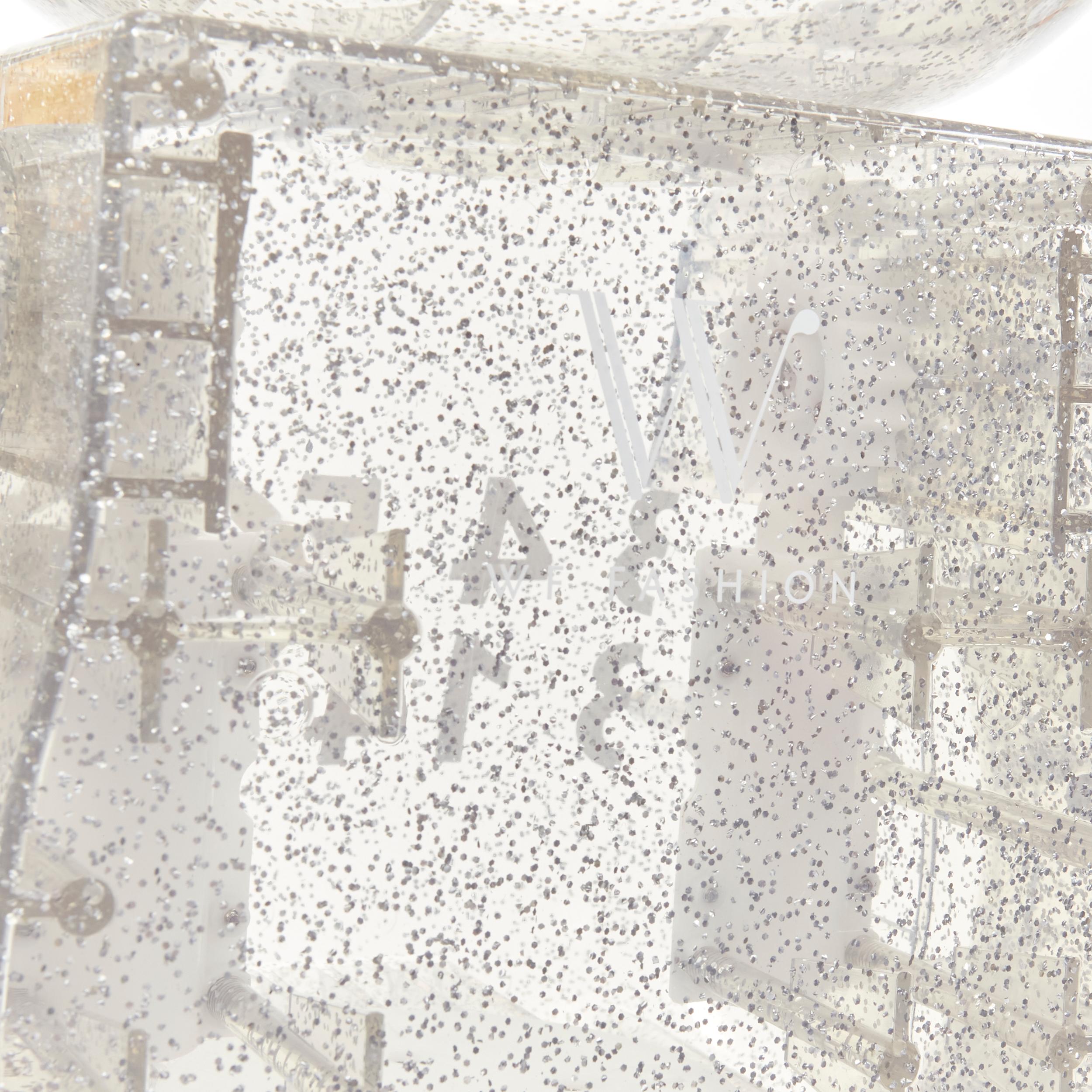 BEARBRICK 100% MAISON MARGIELA MM6 Macau 2020 clear silver glitter figurine 3