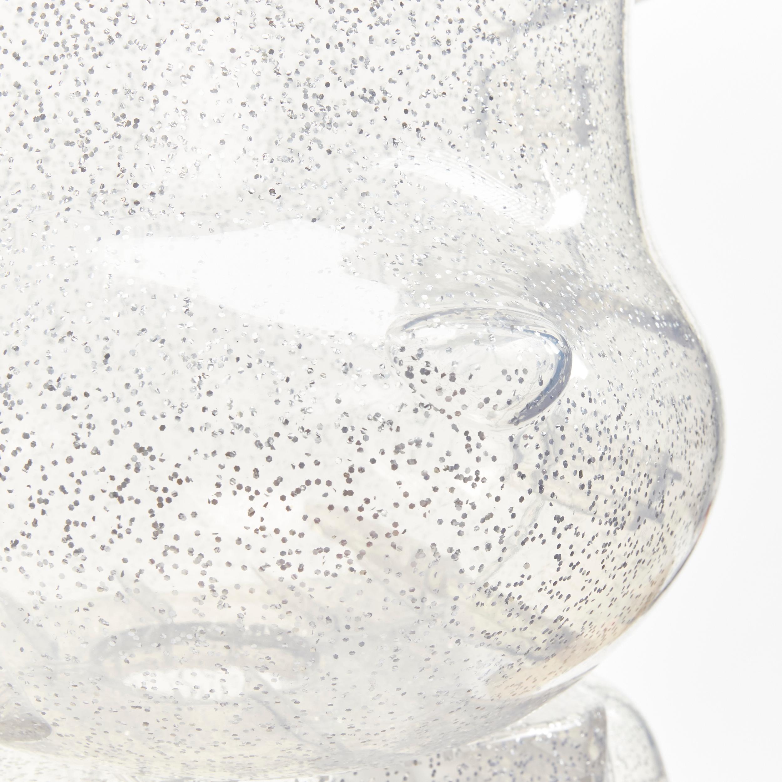 Gray BEARBRICK 100% MAISON MARGIELA MM6 Macau 2020 clear silver glitter figurine