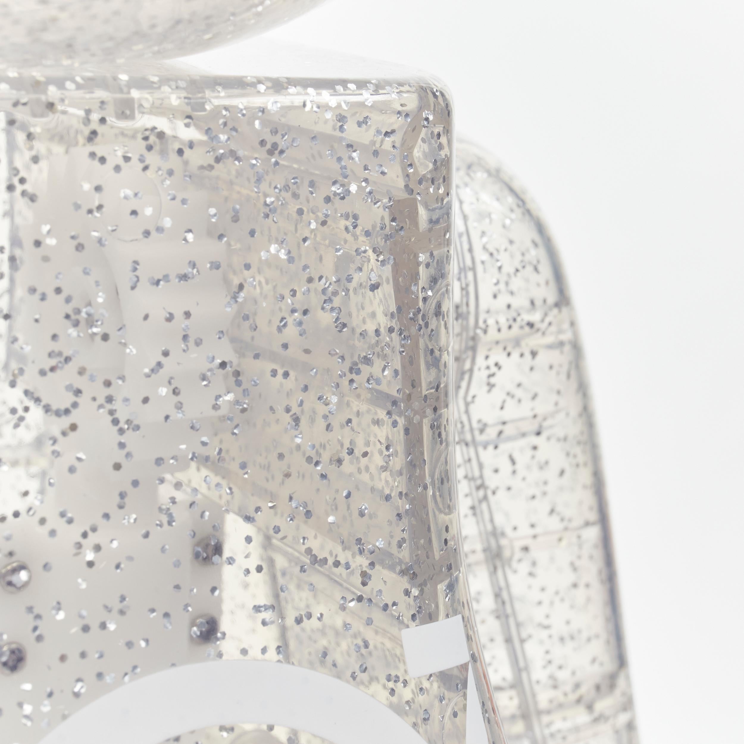 Women's or Men's BEARBRICK 100% MAISON MARGIELA MM6 Macau 2020 clear silver glitter figurine