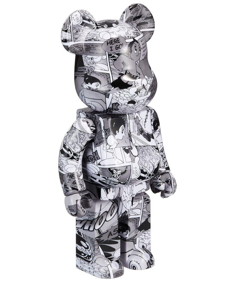 Statyer Violent Bear Building Blocks Bear, 37 cm/14.5in Bearbrick Astro Boy Anime Décoration Handmade Toy Gift Sculpture Model Collectible Jul- och födelsedagspresent (Color : A