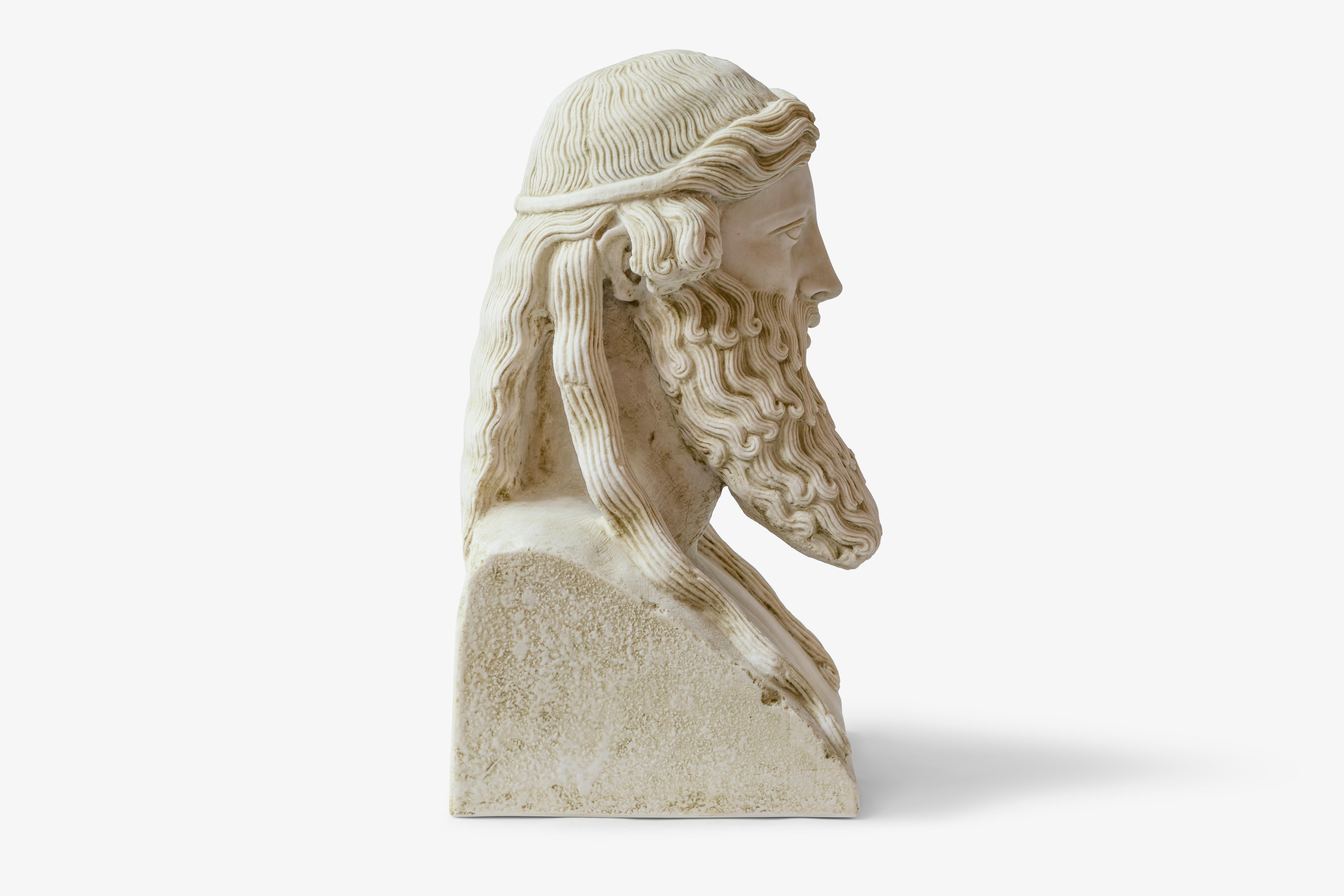 Bärtiger Hermes, hergestellt aus gepresstem Marmorpulver, Museum İzmir (Klassisch-griechisch) im Angebot