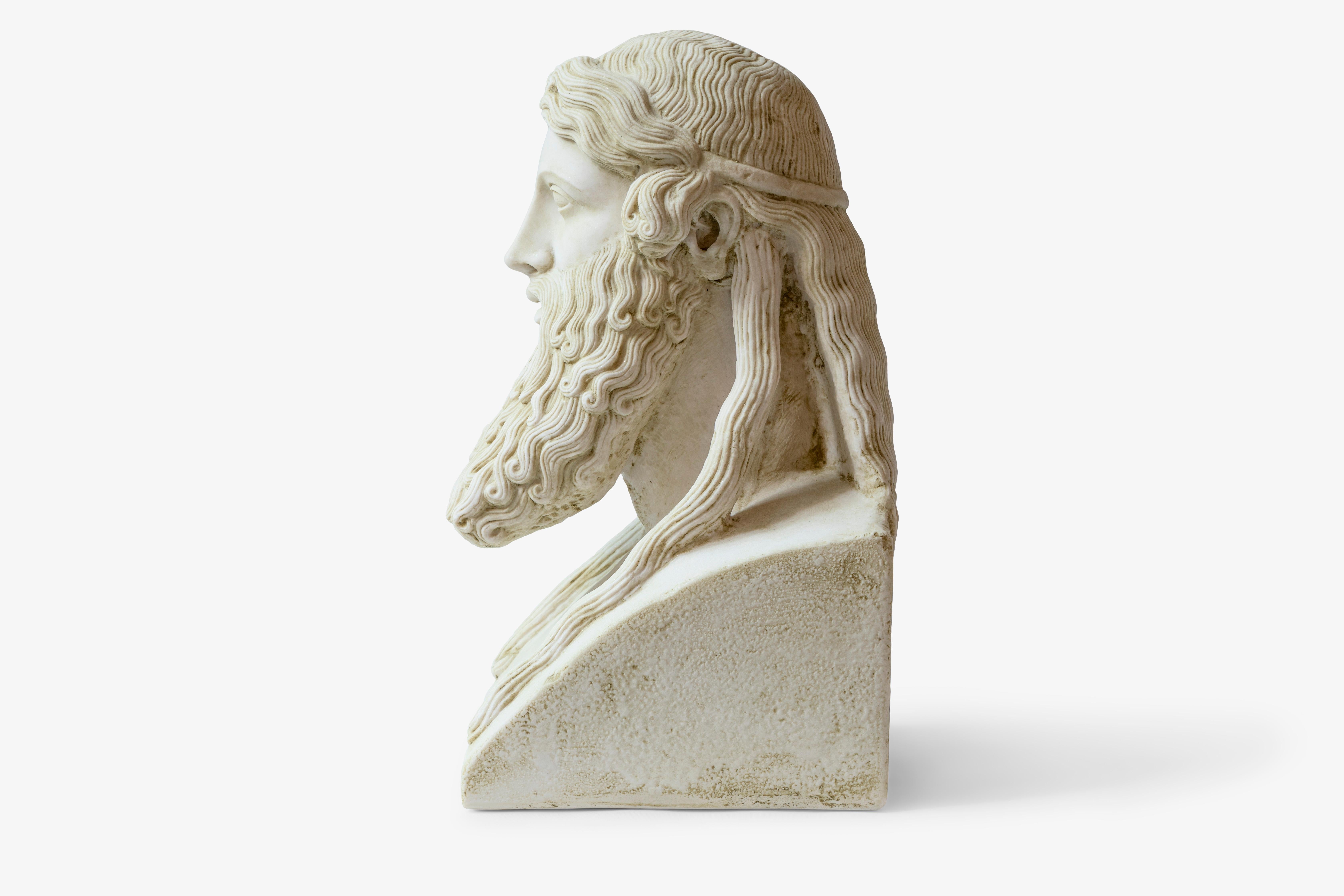 Classical Greek Bearded Hermes, Made with Compressed Marble Powder, İzmir Museum For Sale