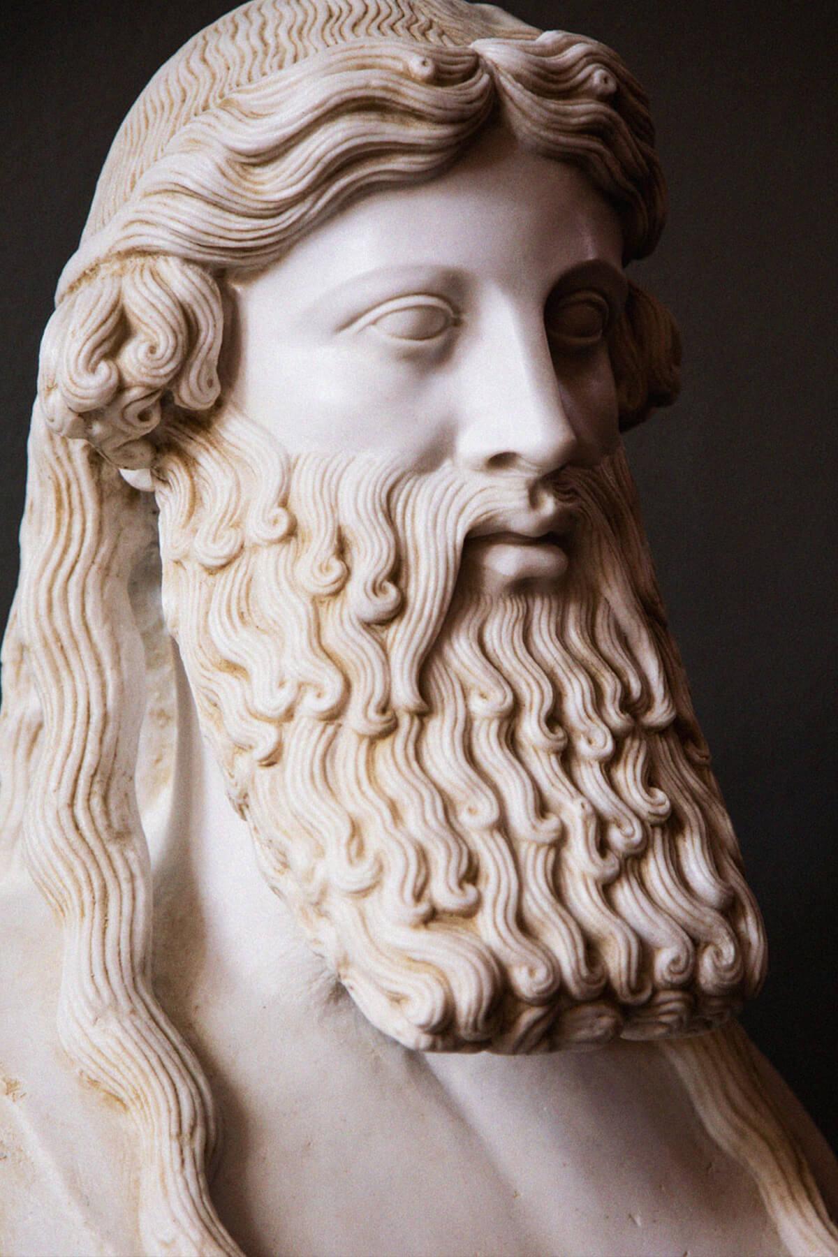 Turkish Bearded Hermes, Made with Compressed Marble Powder, İzmir Museum For Sale