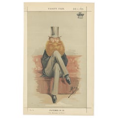 Bearded Victorian Statesman Seated – Vanity Fair Statesmen, 1870