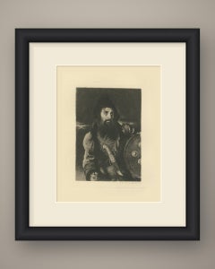 Bearded Warrior with Shield after William Etty, Etching by W. Wise, circa 1875