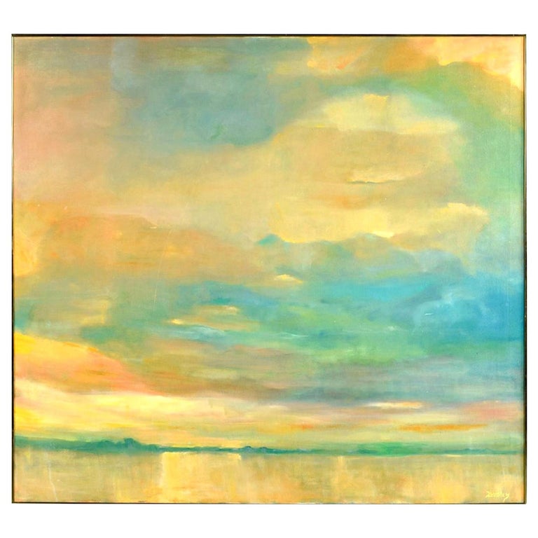 Beasley Abstract Expressionist Sunset and Sky Color Field Painting at