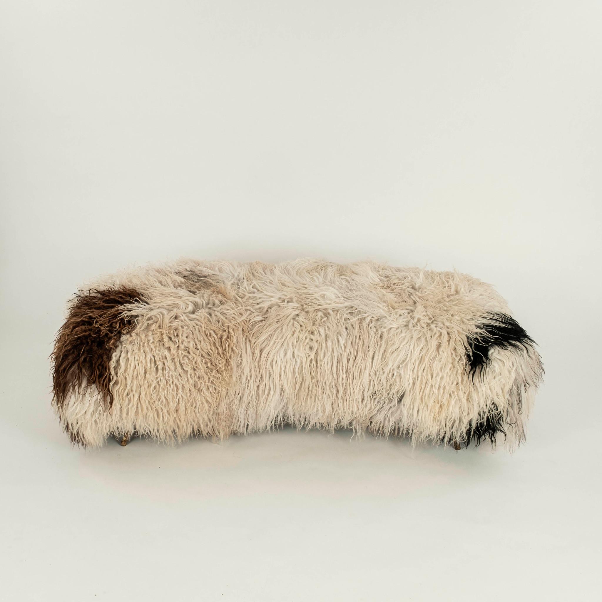 Italian Beastly Sheepskin Fur Bench