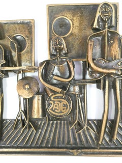 Beat Band Very Rare Hand-Made Bronze Wall Decoration, 1963 by Robert Jajesnica
