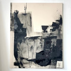 Contemporary Abstract Monochrome Textured Painting by Beñat Olaberria