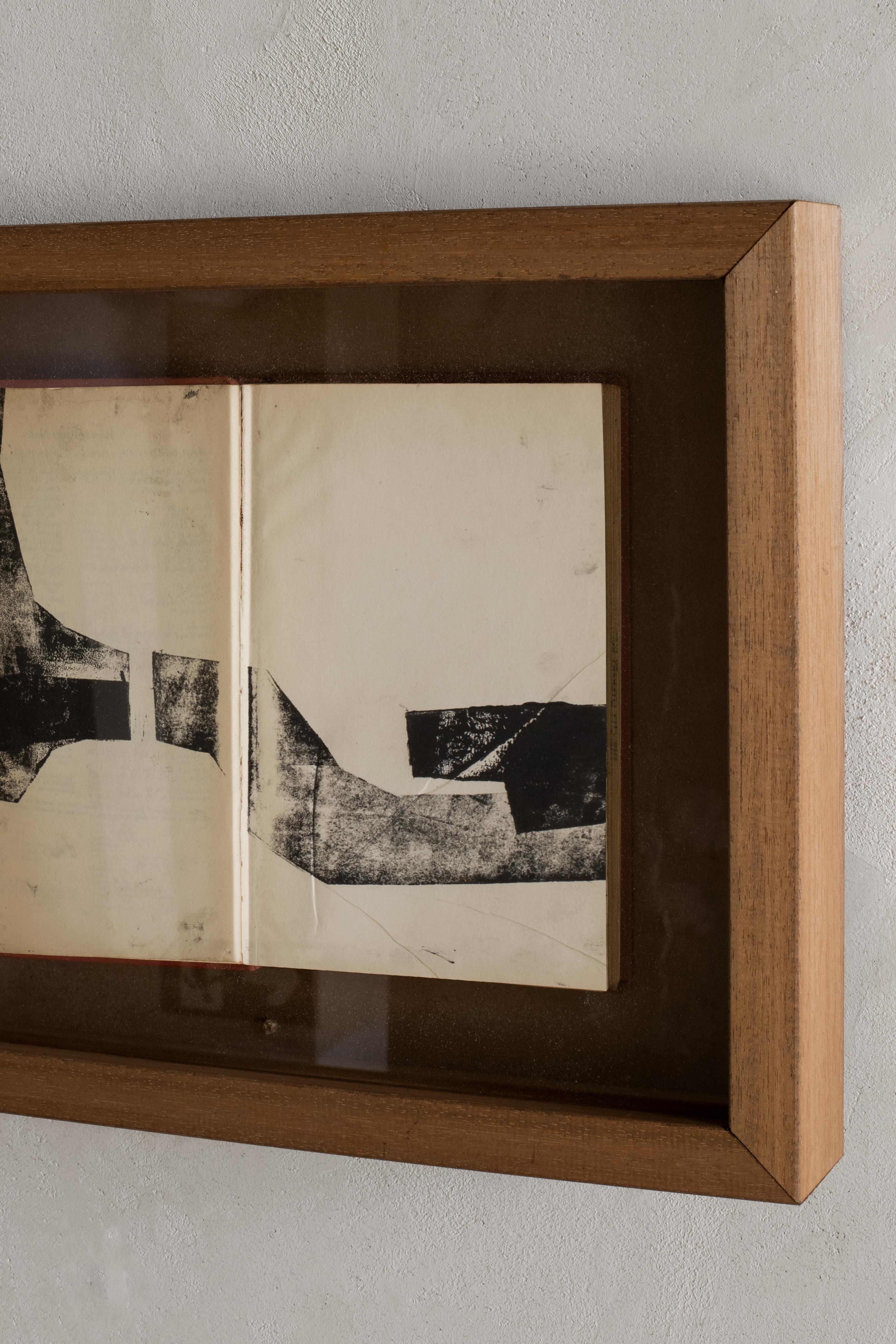 Abstract Minimalist Mixed-Media Collage on Book by Beñat Olaberria 2025 en vente 1