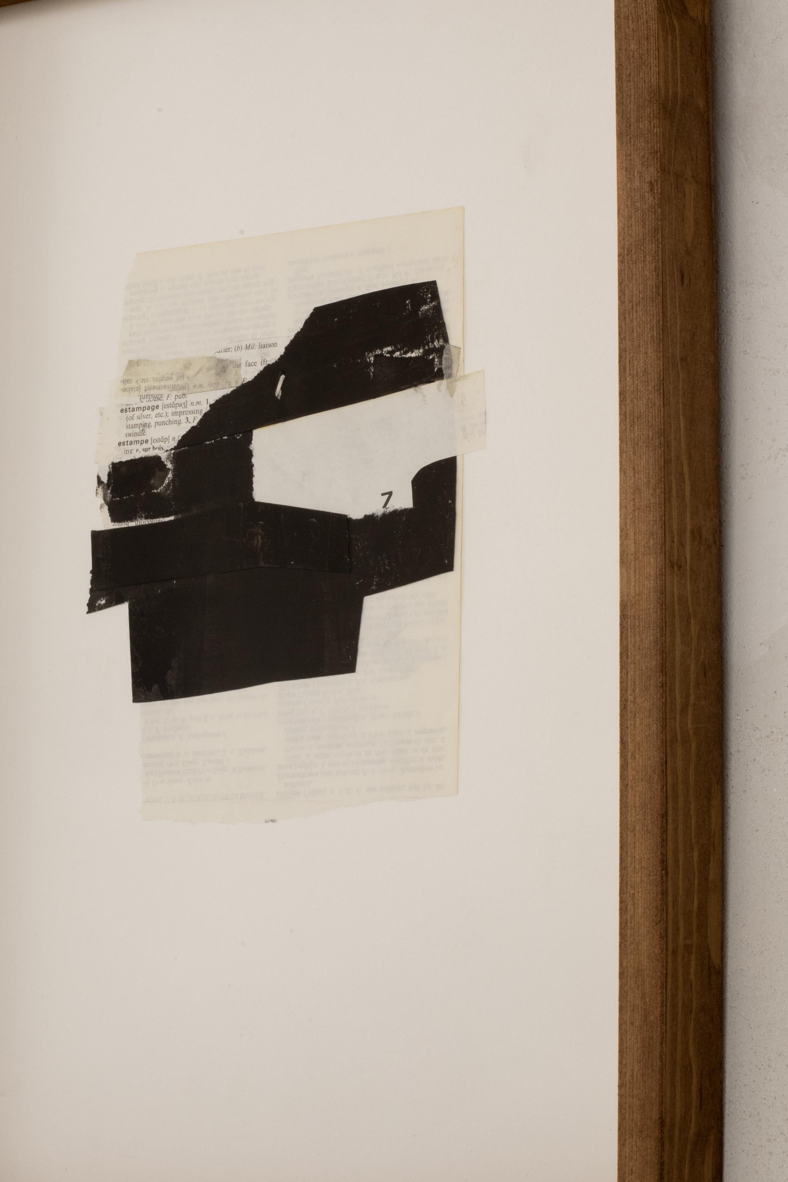 Abstrakte minimalistische Mixed-Media-Collage auf Papier von Beñat Olaberria 2025 im Angebot 1