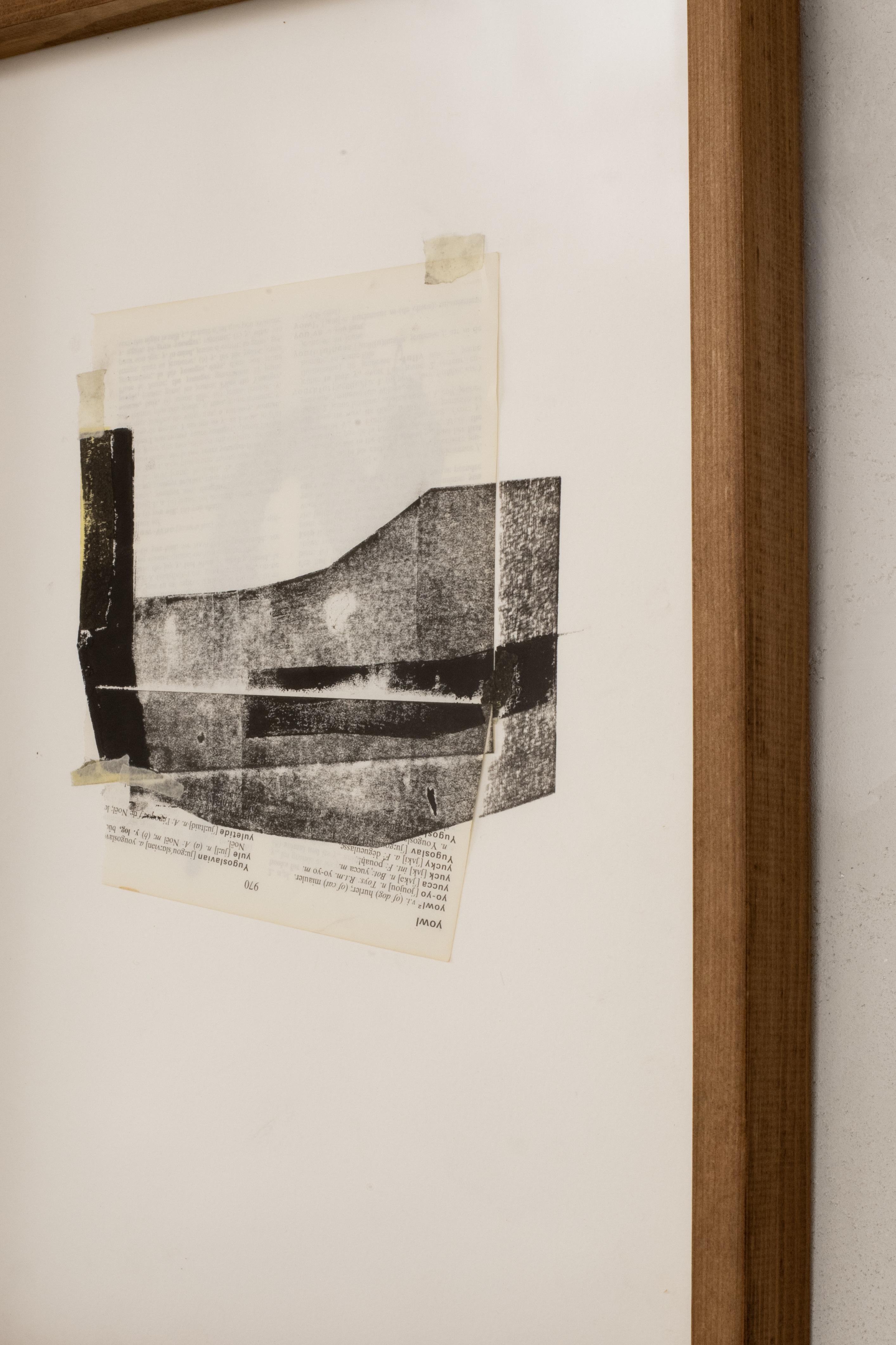 Abstract Minimalist Mixed-Media Collage on Paper by Beñat Olaberria 2025 For Sale 1