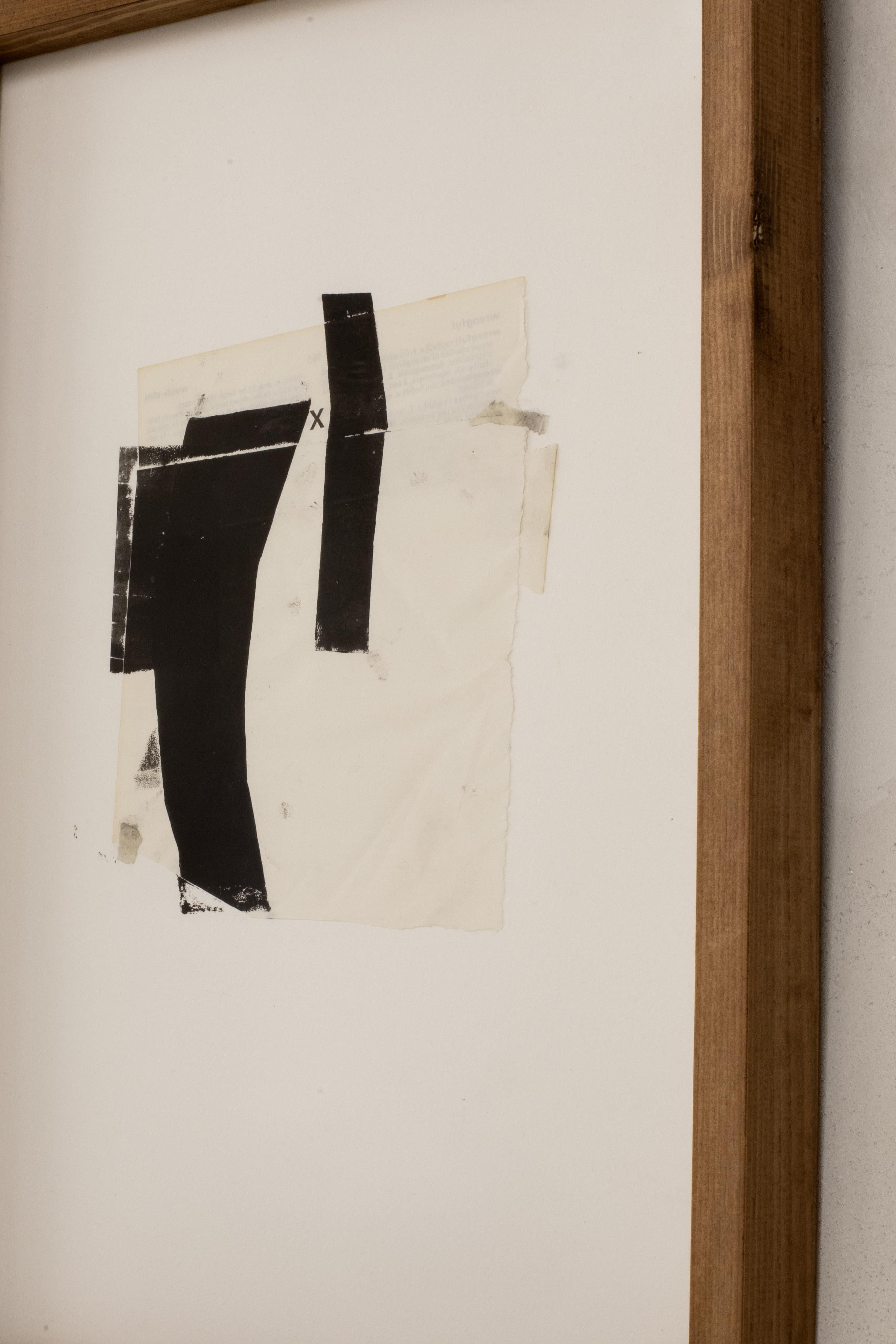 Abstract Minimalist Mixed-Media Collage on Paper by Beñat Olaberria 2025 For Sale 1