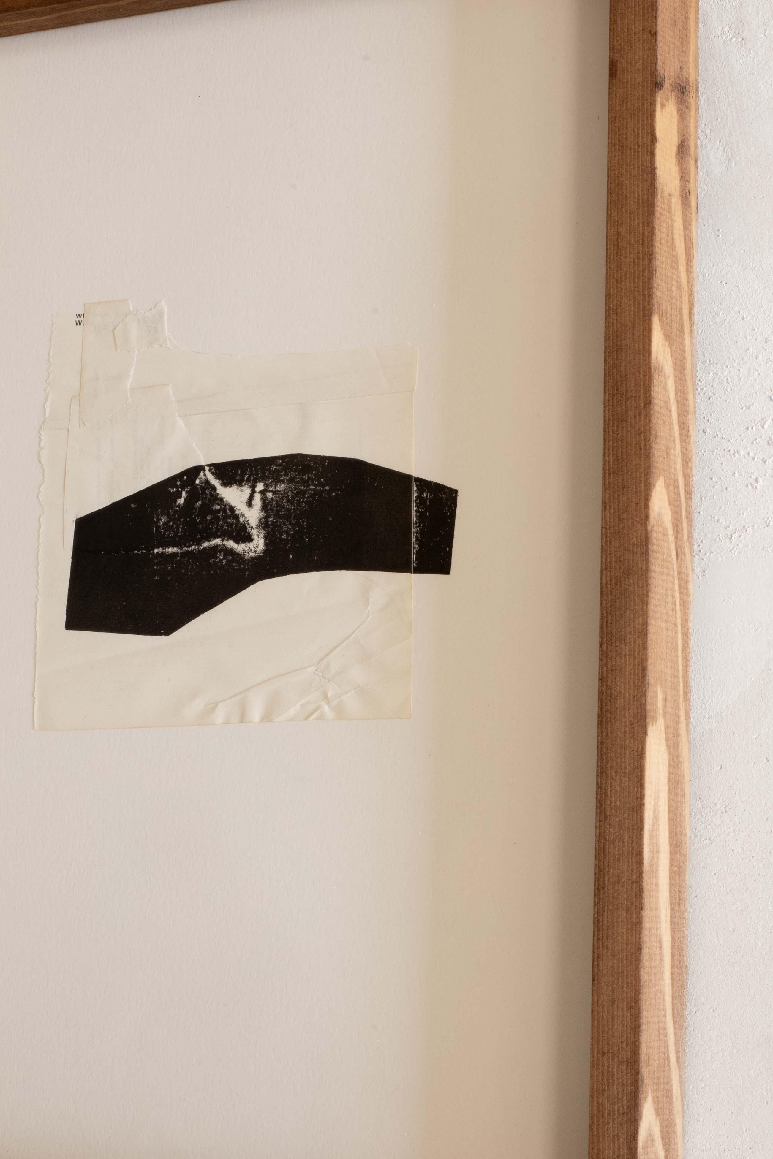 Abstract Minimalist Mixed-Media Collage on Paper by Beñat Olaberria 2025 For Sale 1