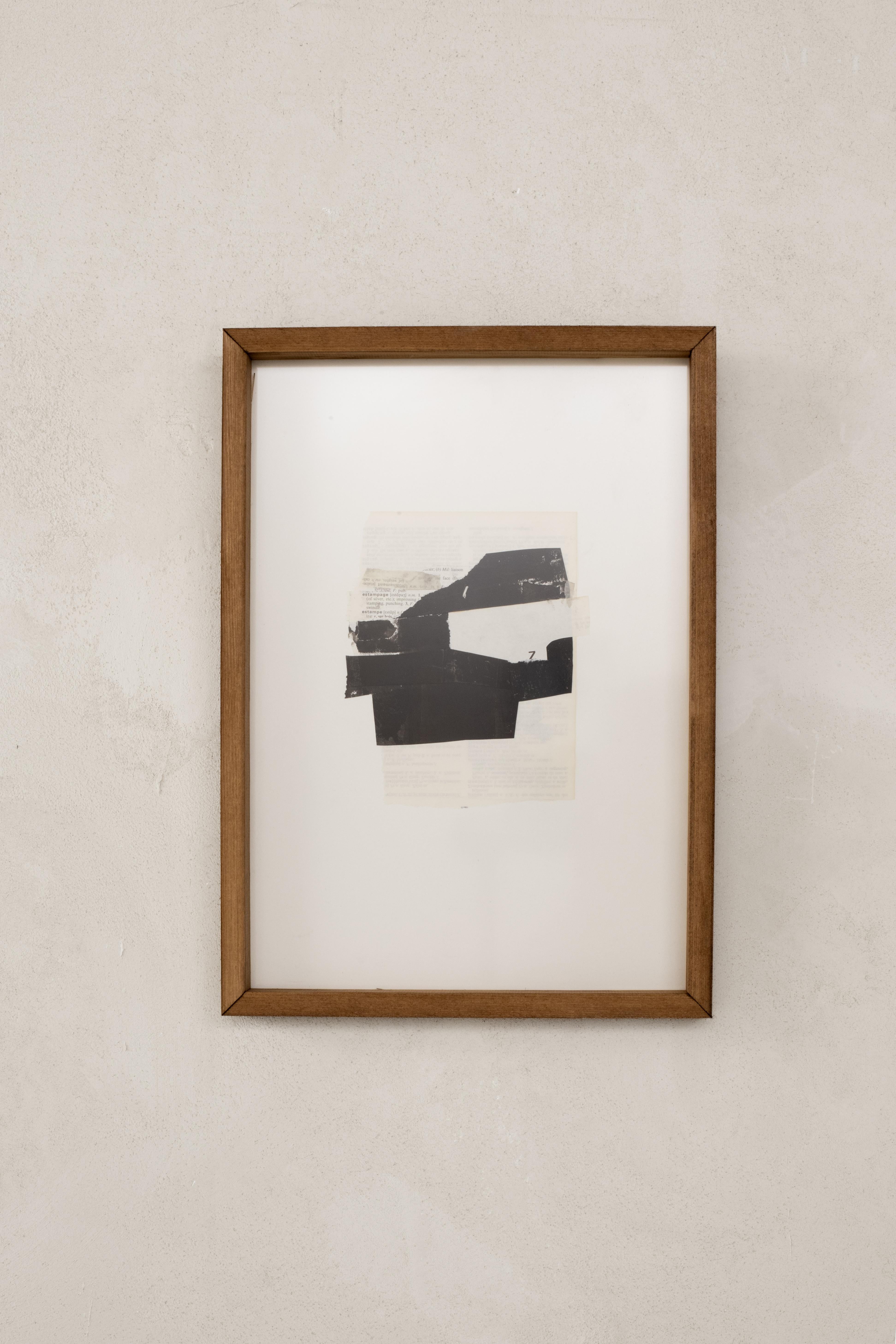 Abstrakte minimalistische Mixed-Media-Collage auf Papier von Beñat Olaberria 2025 im Angebot 3