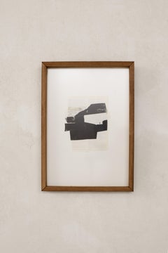 Collage abstrait minimaliste Mixed-Media sur papier de Beñat Olaberria 2025